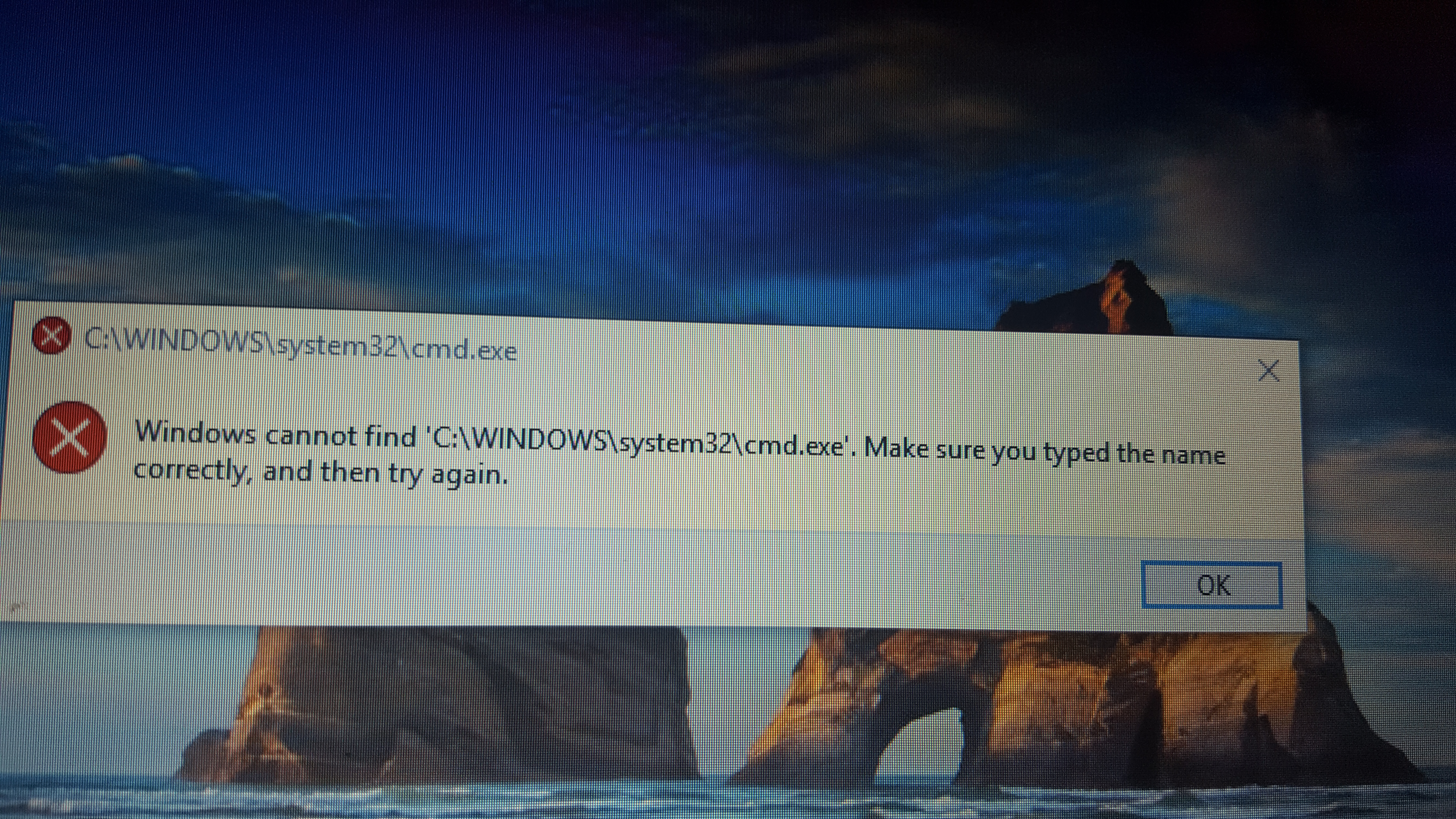 Windows cannot find. Cannot. Can't find.