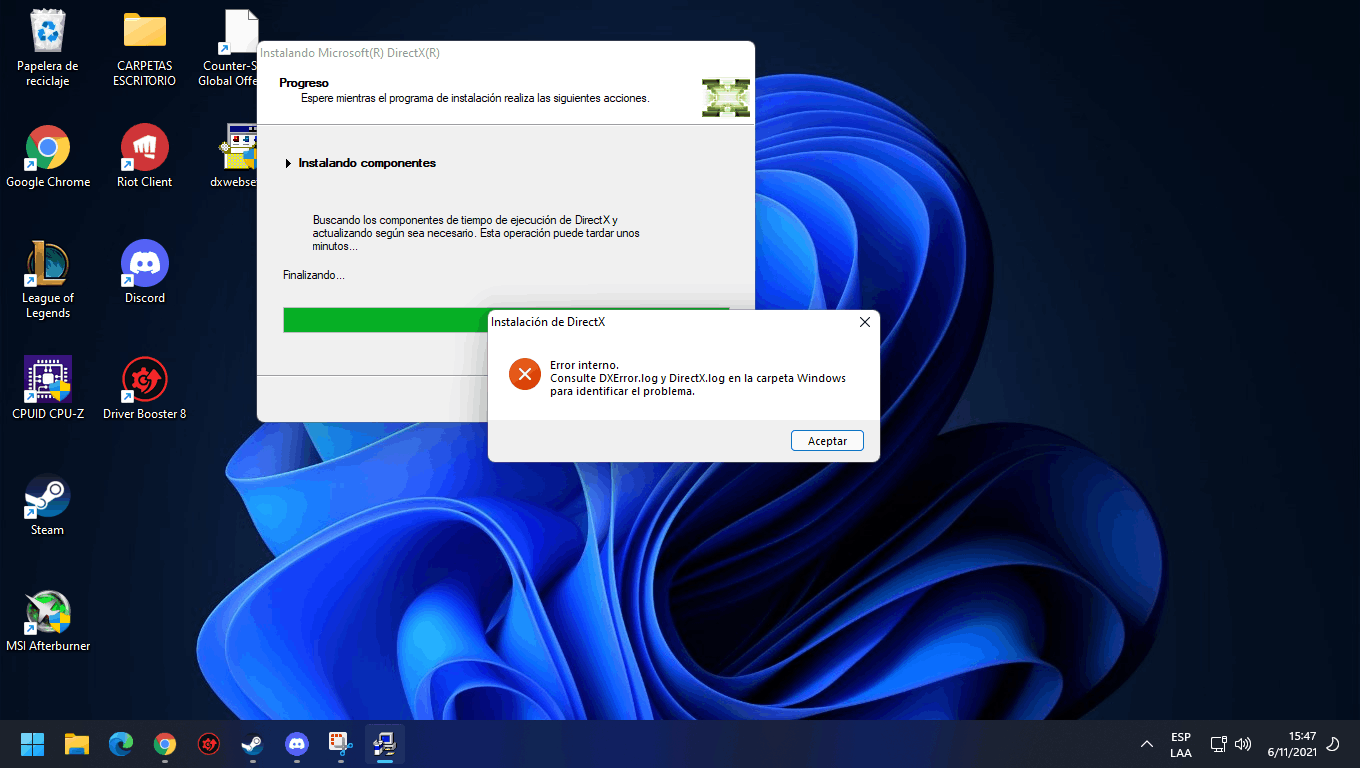 Problema Al Instalar DirectX "Error Interno: Dxerror.log Y Directx.log ...