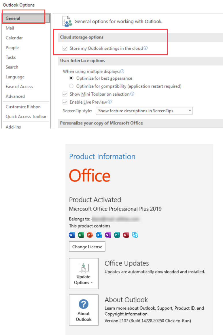 Outlook 2019 display settings are not stored - Microsoft Community