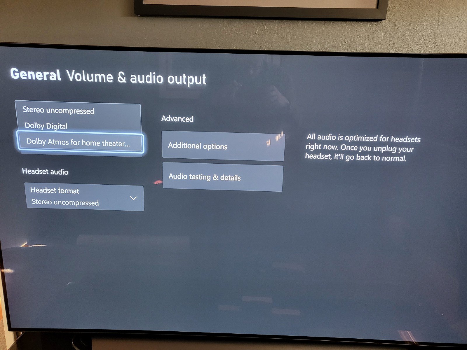 Unable to use chat headset and HDMI surround sound on OneX and