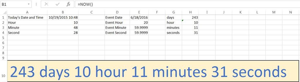 Countdown Timer In Excel 2013 Microsoft Community