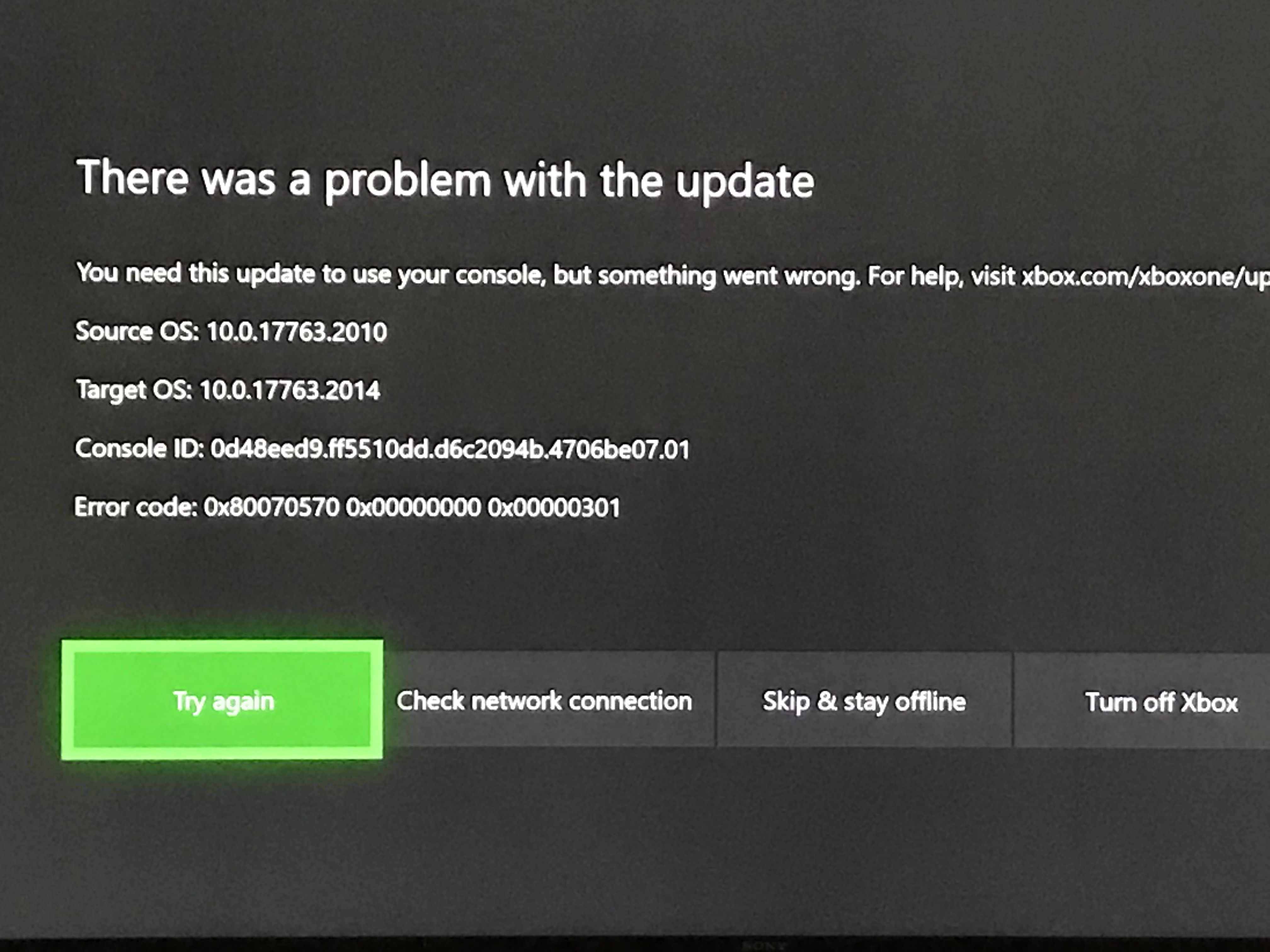 0x80070570 xbox