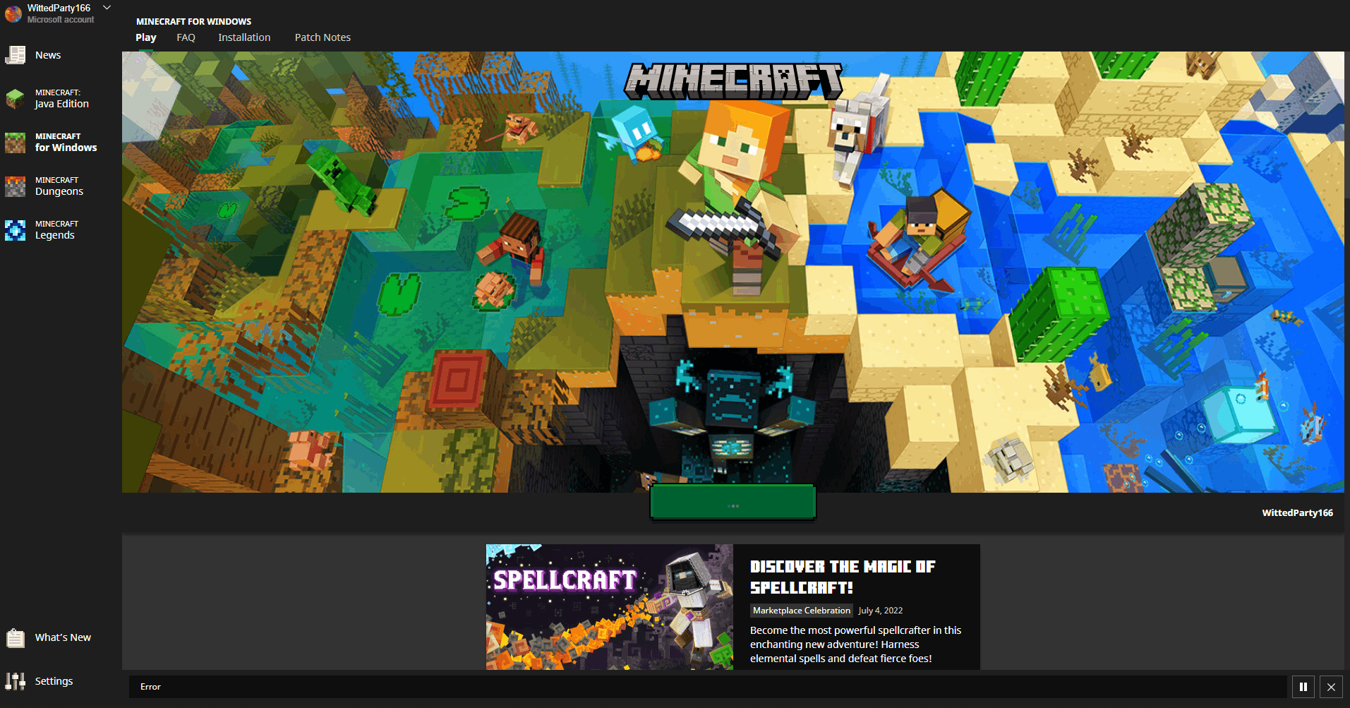 Error When Trying To Download Minecraft Bedrock On The Launcher ...