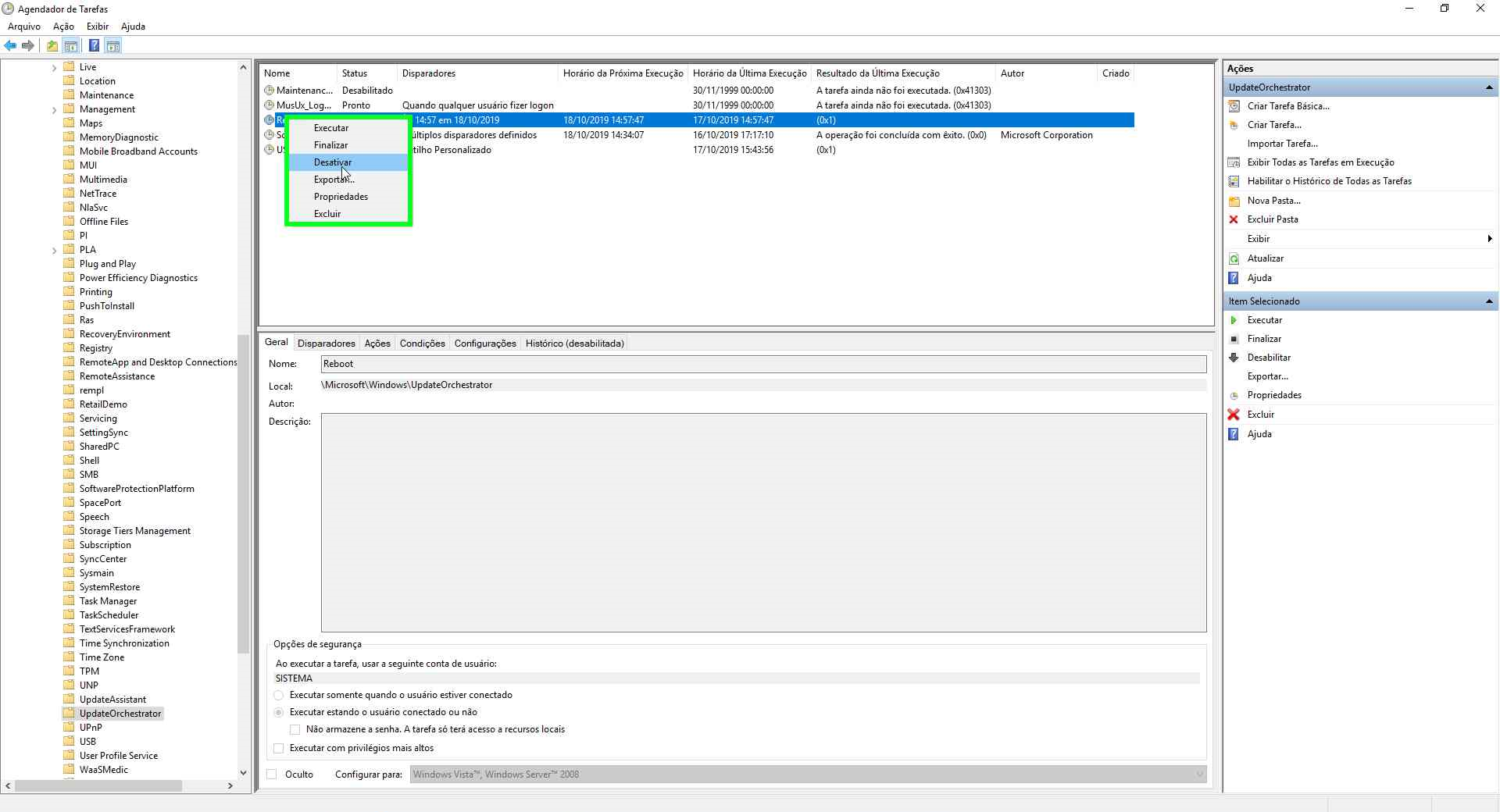 Nt task microsoft windows updateorchestrator universal orchestrator start как отключить