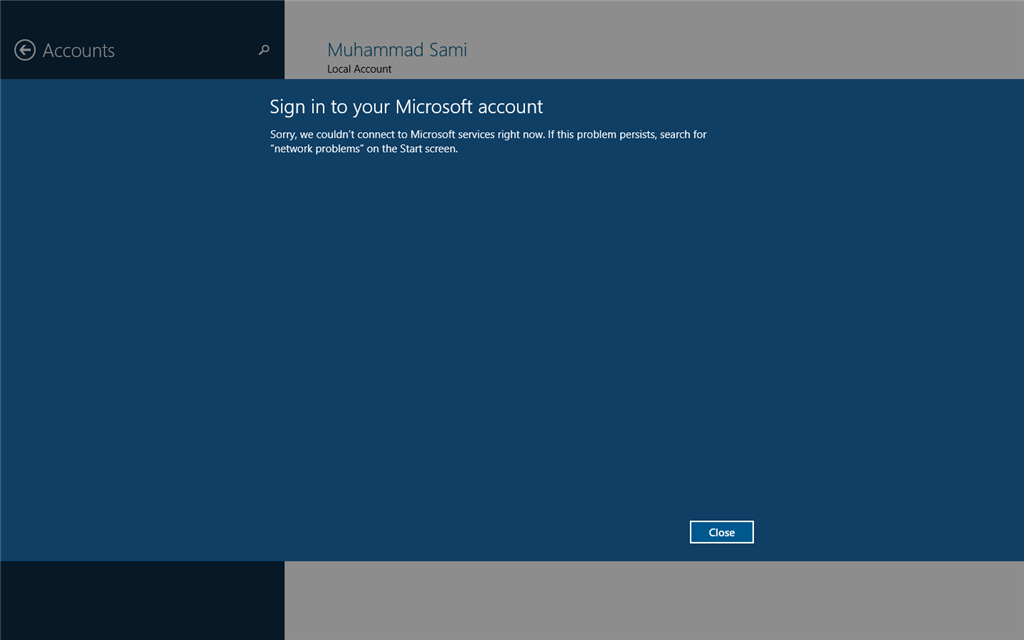 Sorry, We Couldn't Connect To Microsoft Services Right Now. If This ...