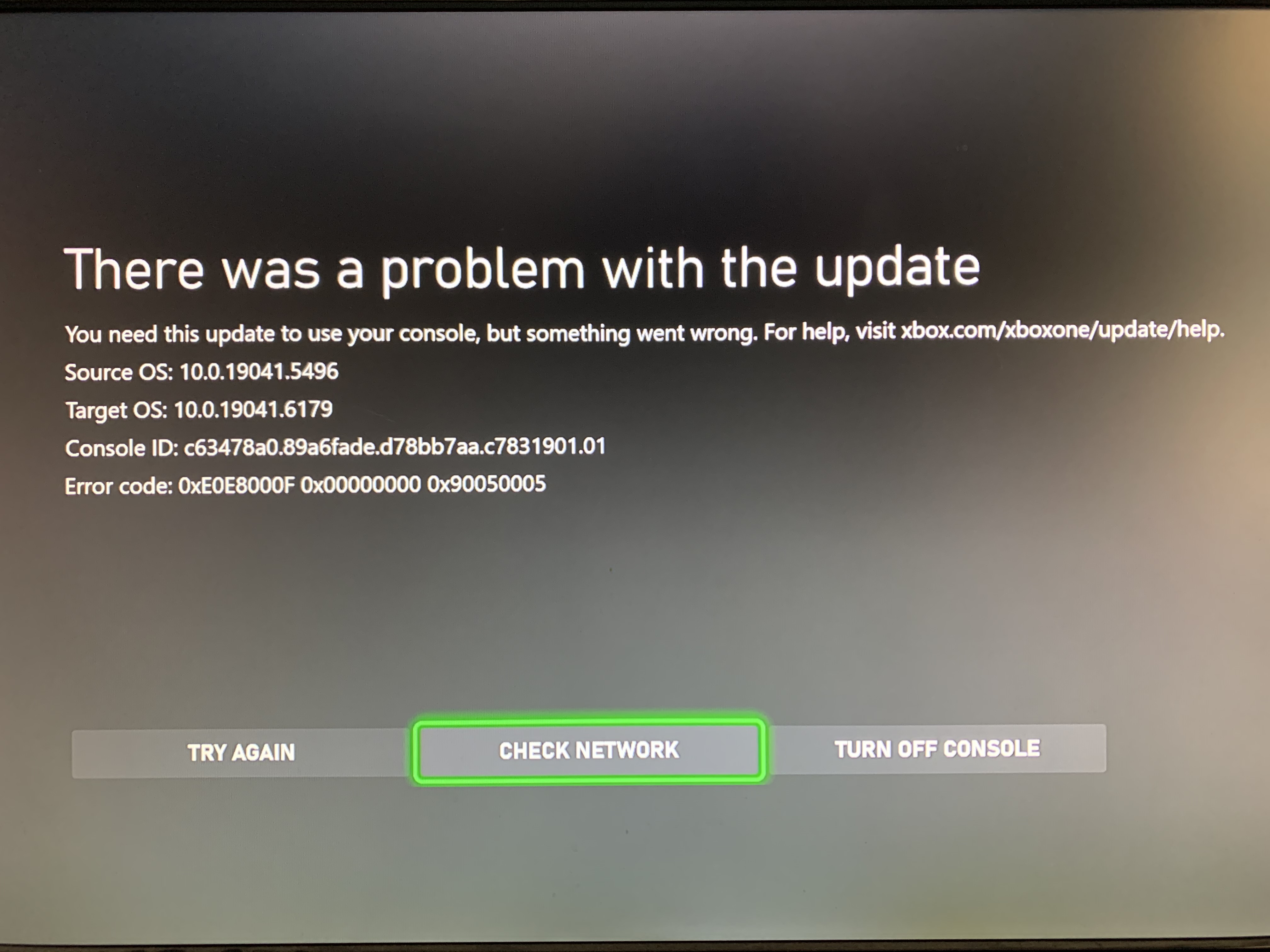 rommel Vluchtig Beïnvloeden Xbox One update error - Microsoft Community