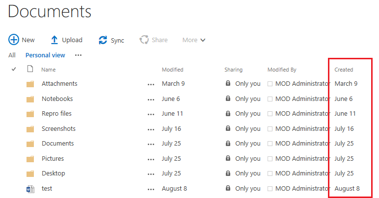 OneDrive "Date Created"??? - Microsoft Community