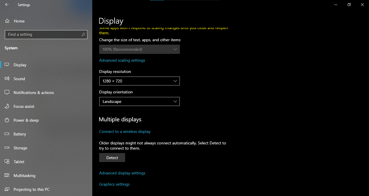 Keep my laptop's screen in fullscreen mode when resolution is reduced ...