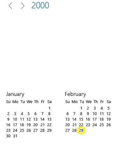 calendar error February 29 2000 ERROR a date that never existed is on