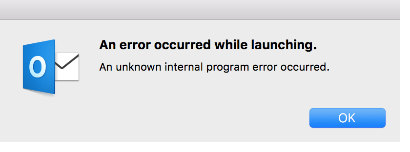 Outlook crashing on mac