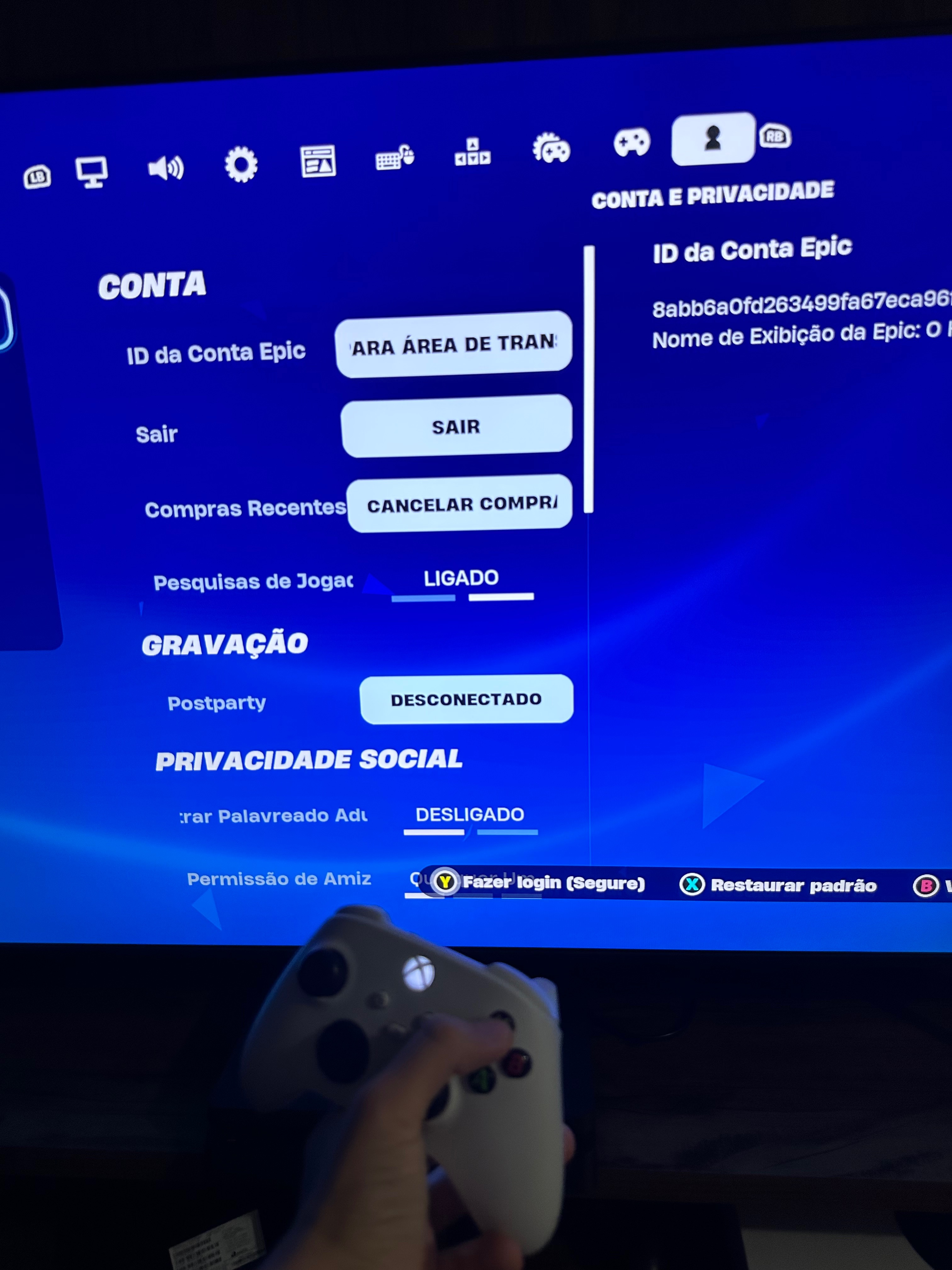 Fortnite > Conta fortnite apenas para console xbox ou cloud gaming