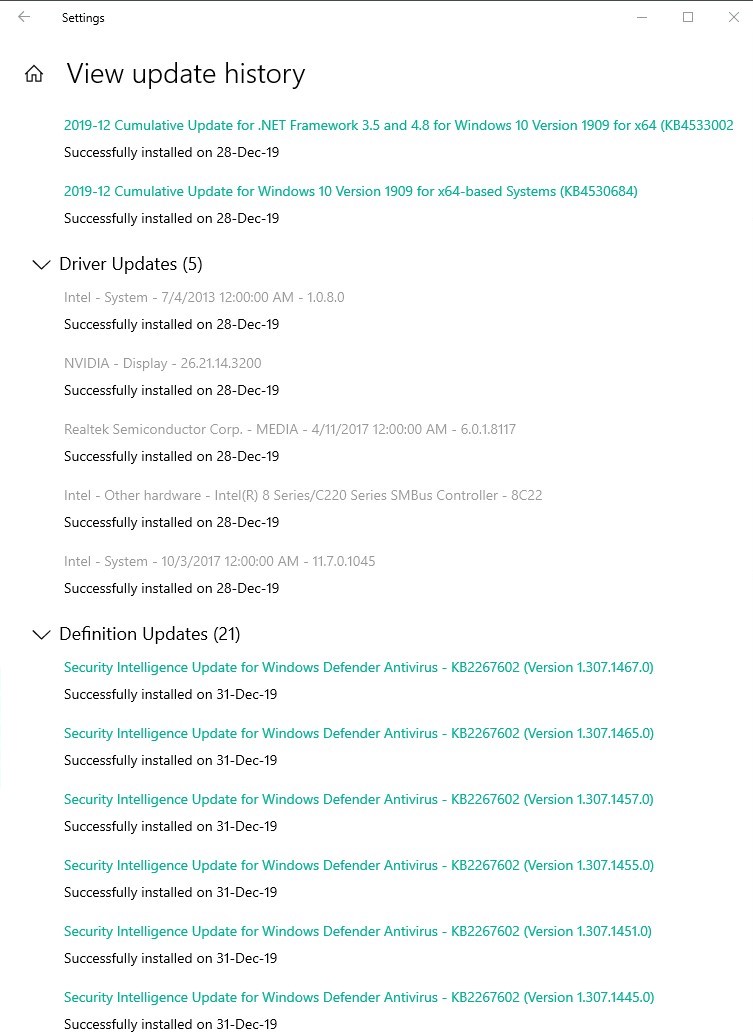 Update history greyed out, HELP! Microsoft Community
