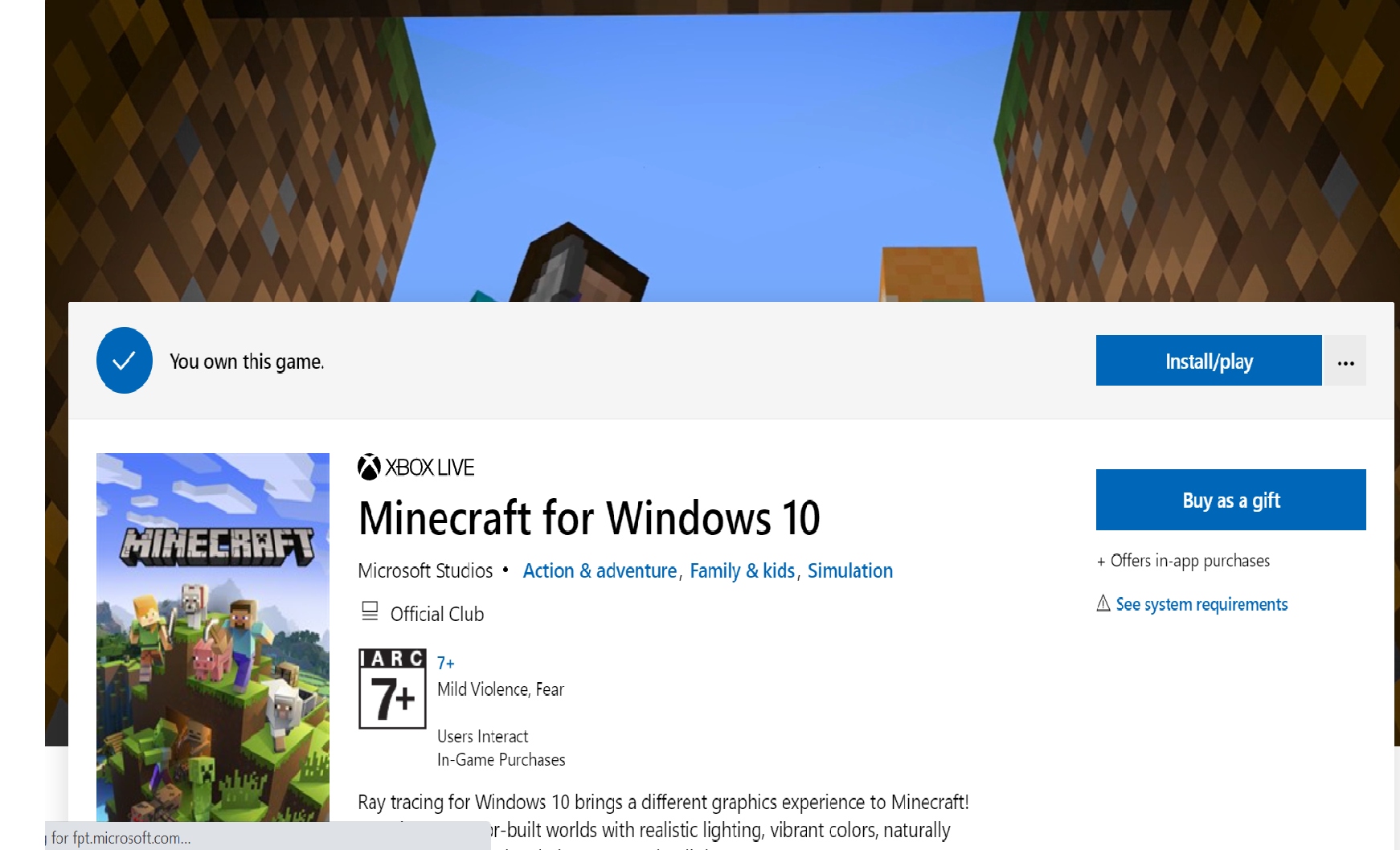 Obter Minecraft for Windows - Microsoft Store pt-ST