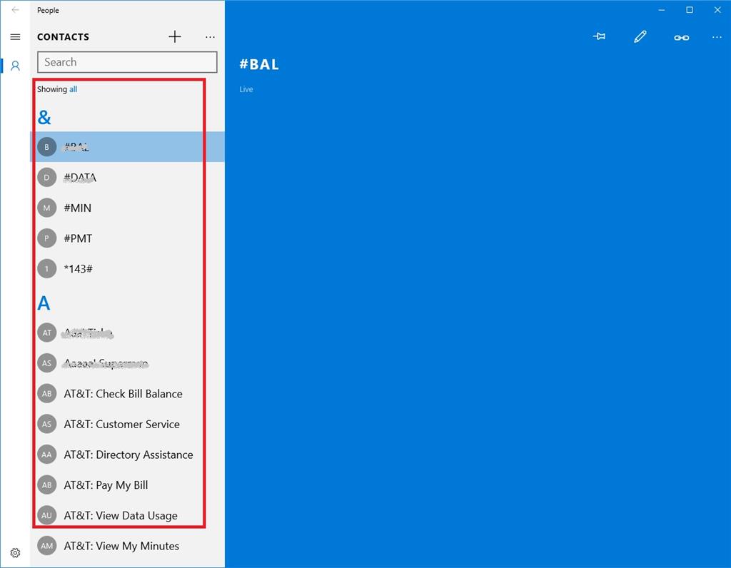 Contacts hidden in People for Windows 10 - Microsoft Community