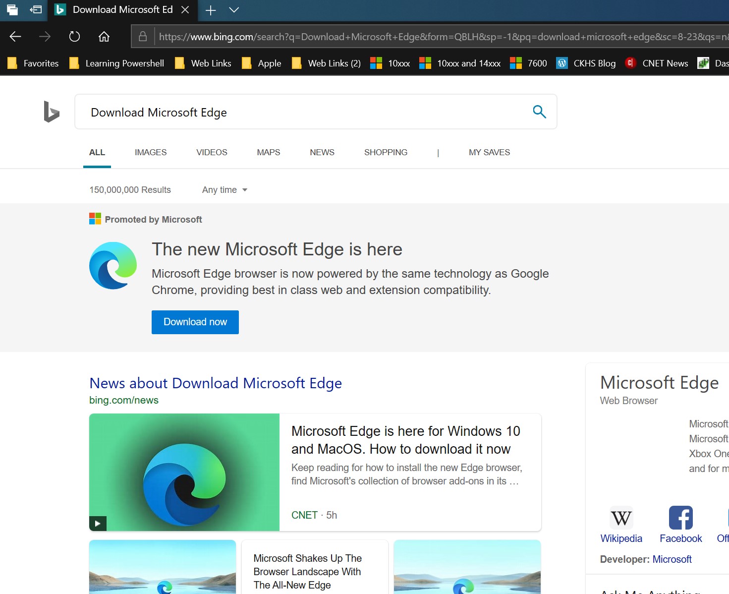 Microsoft Edge Chromium Windows 10