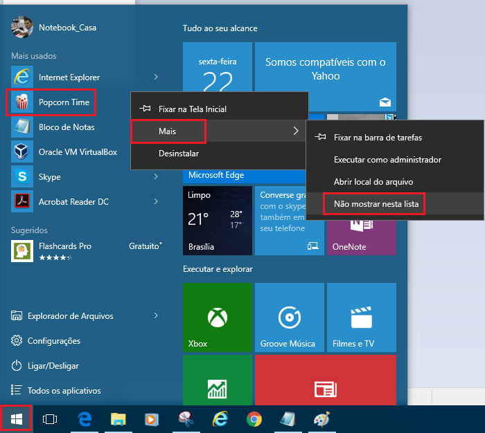 Windows 10 - Como Adicionar/Remover os Aplicativos mais usados do ...