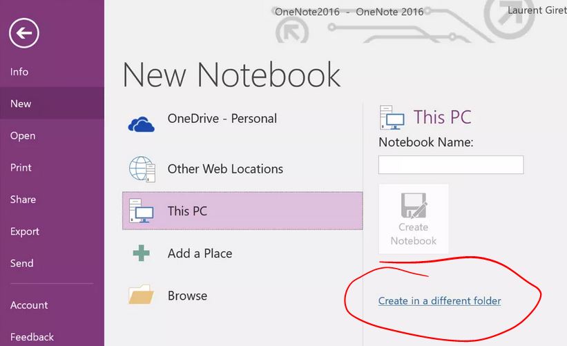 OneNote for Windows 10 creates shortcuts in main OneDrive