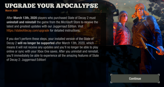 State Of Decay 2 Juggernaut Edition F Q And Important Microsoft Community