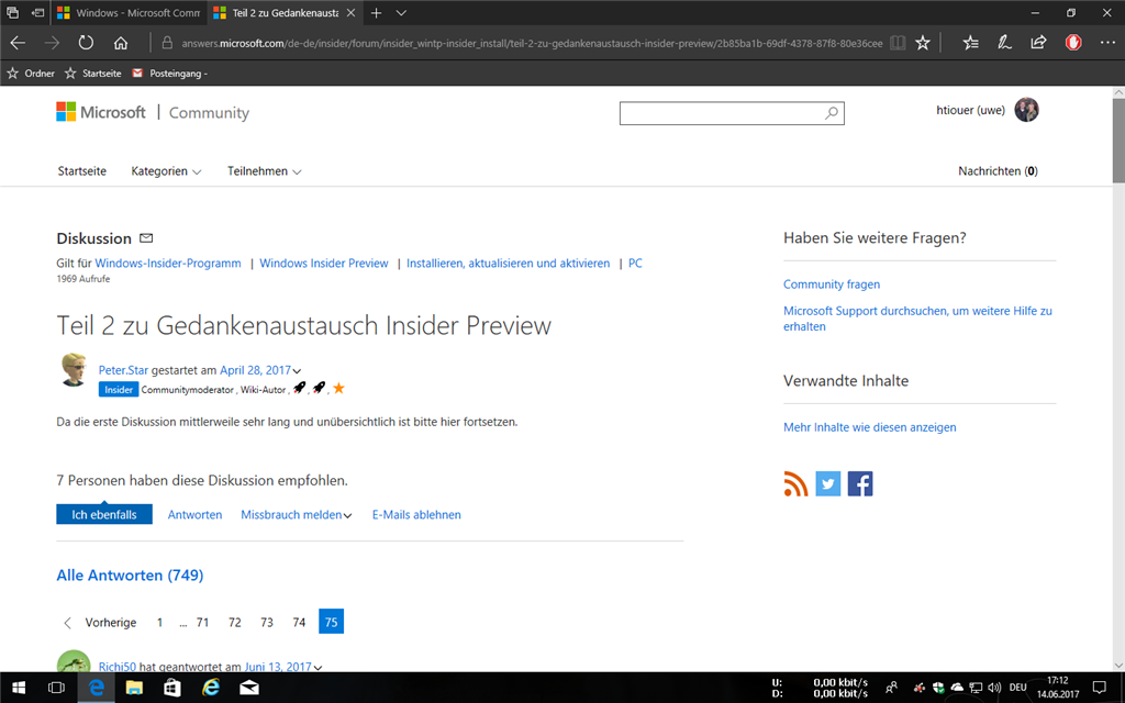 Teil 2 zu Gedankenaustausch Insider Preview