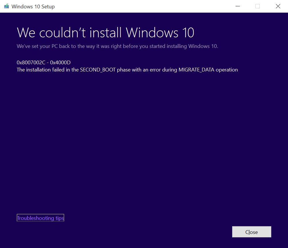 Installation failed. Ошибка при установке Windows 10 0×c1900101. Dual operating System safe. 10.‎02.‎2021 – 0xc1900101. The Operation failed 2.