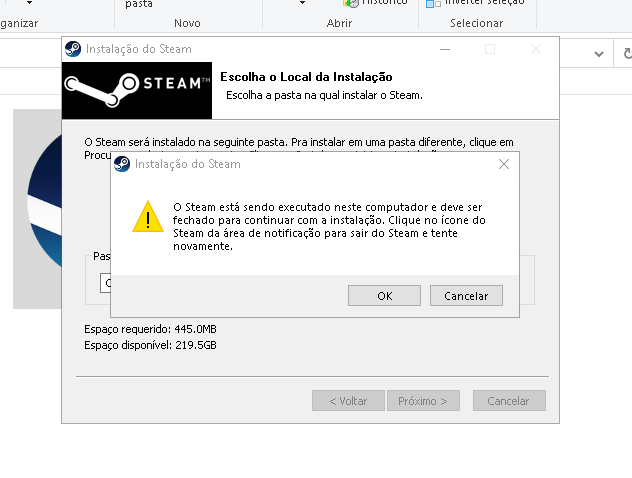 Não consigo instalar o steam. - Microsoft Community