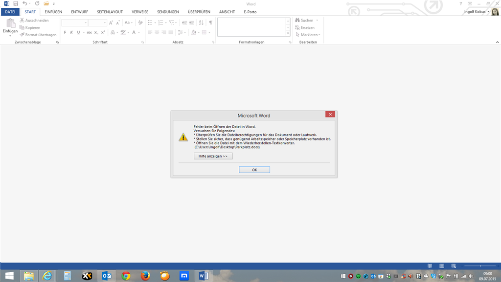 Docx Dateien Lassen Sich Mit Word 2013 Nicht Mehr Offnen Microsoft Community