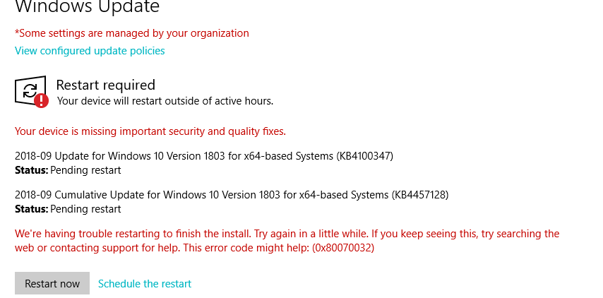 Can Not Restart To Finish Windows Update Install - Microsoft Community