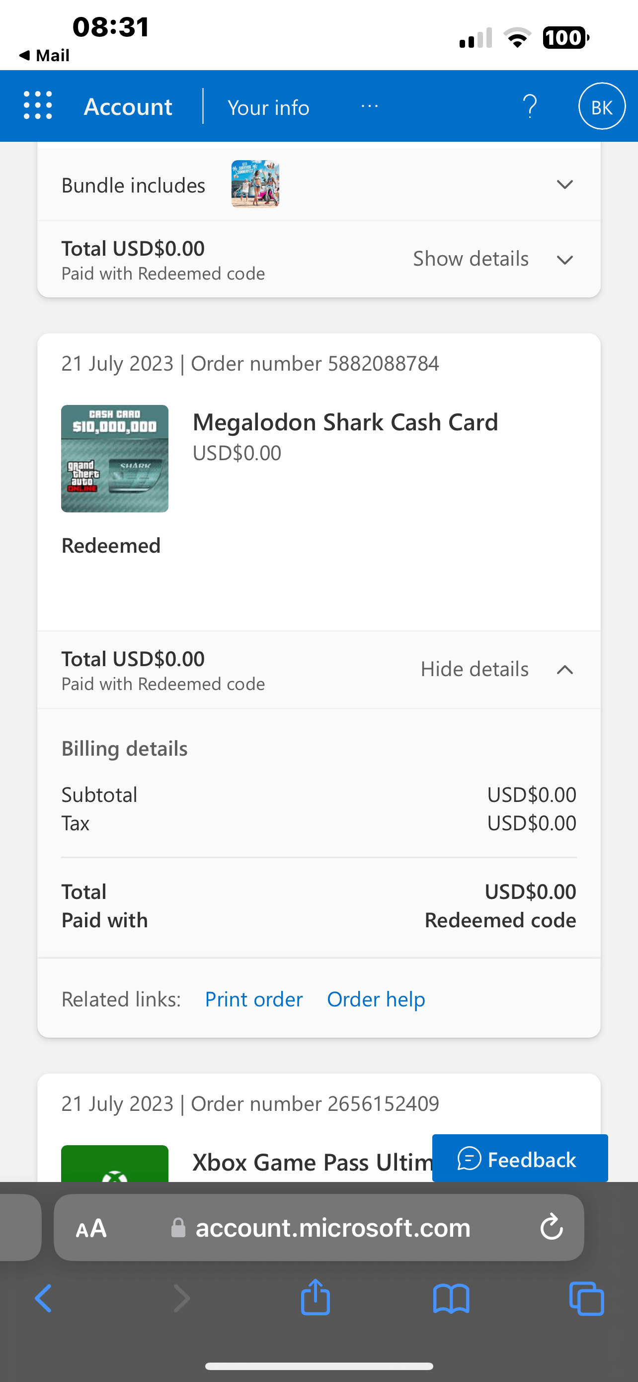 My shark card money isn’t appearing on my account GTA V - Microsoft ...
