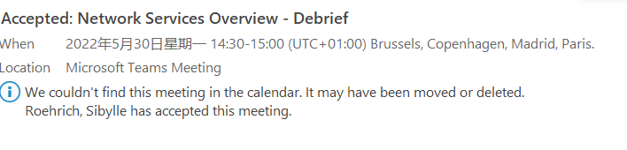 Outlook meeting invites error