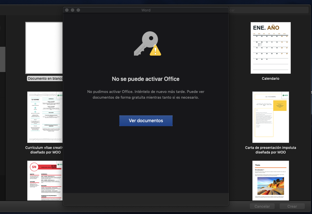 Office 2016 para Mac • Problemas para autenticar licencia para - Microsoft  Community