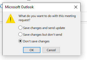 Updating Outlook Calendar Meeting Without Sending Updates - Microsoft ...