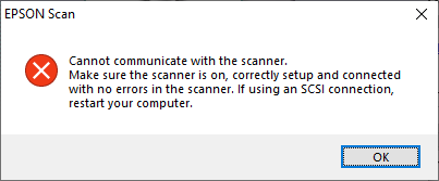 Epson V600 failure to communicate with Windows 10 Home desktop 