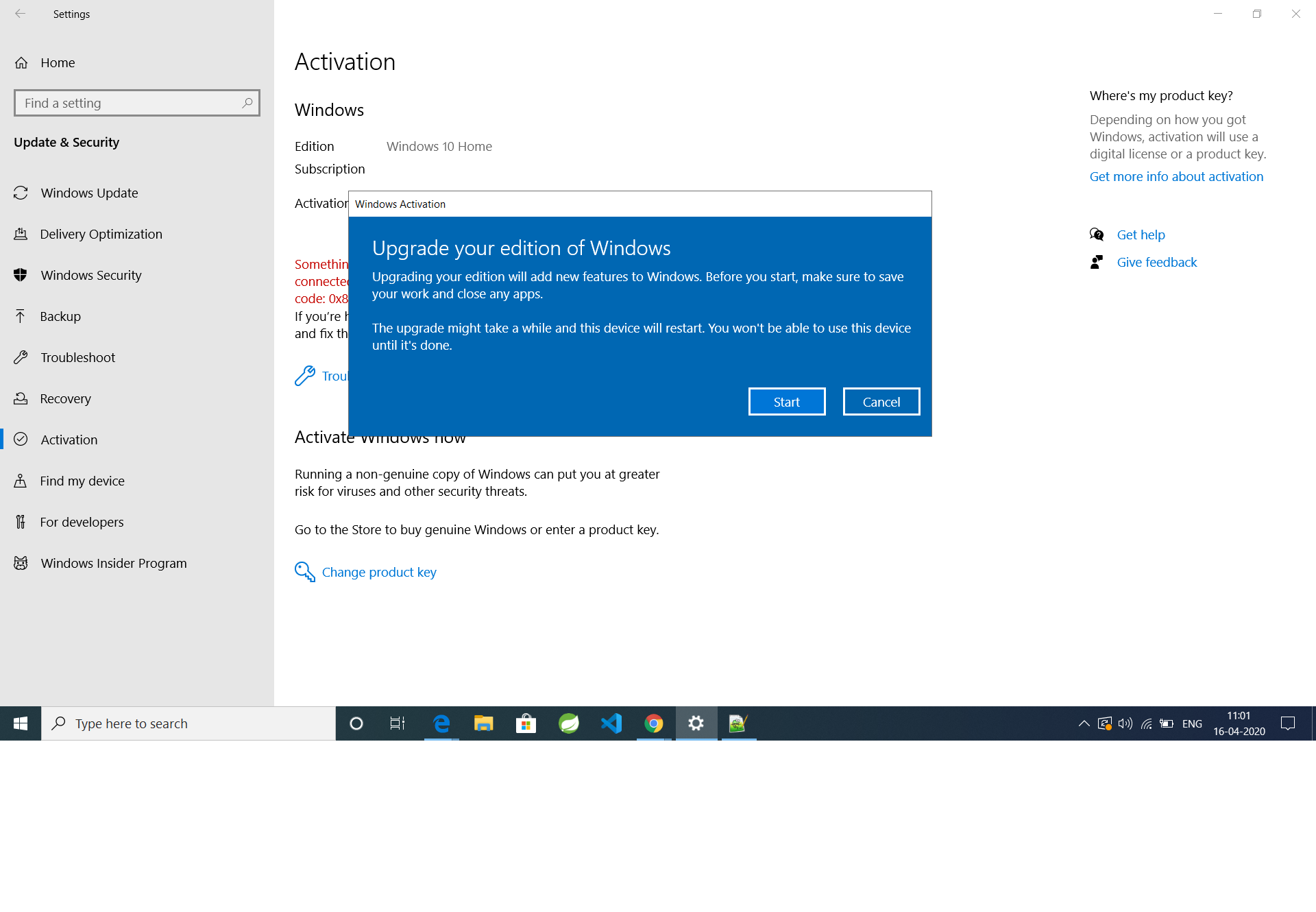 Problem microsoft activation Troubleshoot Windows