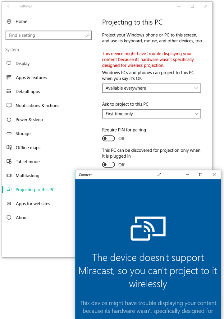 Aplikasi Connect Windows 10