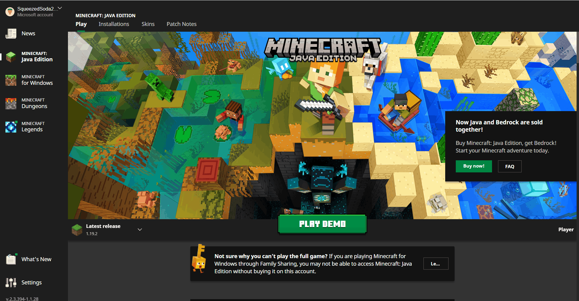 I bought minecraft java edition but the game says i havent bought it yet i  van only play a demo : r/Minecraft