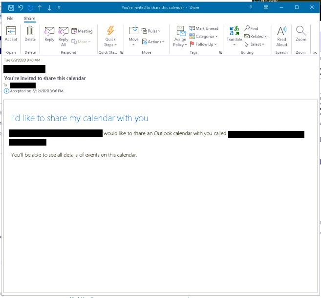 Unable To View Shared Calendar After Accepting Invite - Microsoft Community