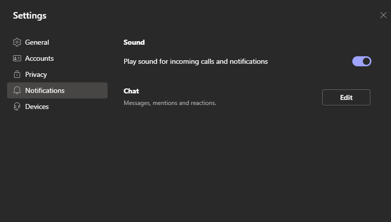 Teams desktop 1.4.00.16575 (64-bit) - no 'Calls' options in settings ...