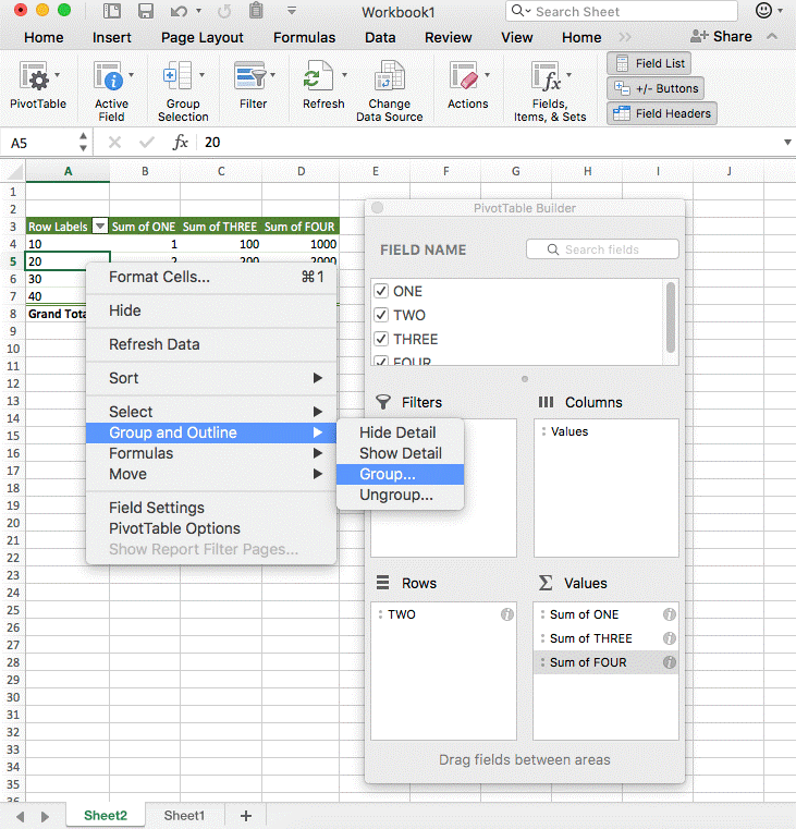 Excel For Mac Pivot Table