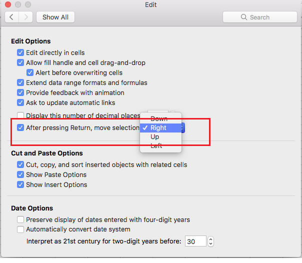 how to change autofill options in excel for mac