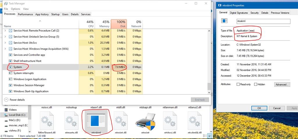 Ntoskrnl.exe System грузит жесткий диск