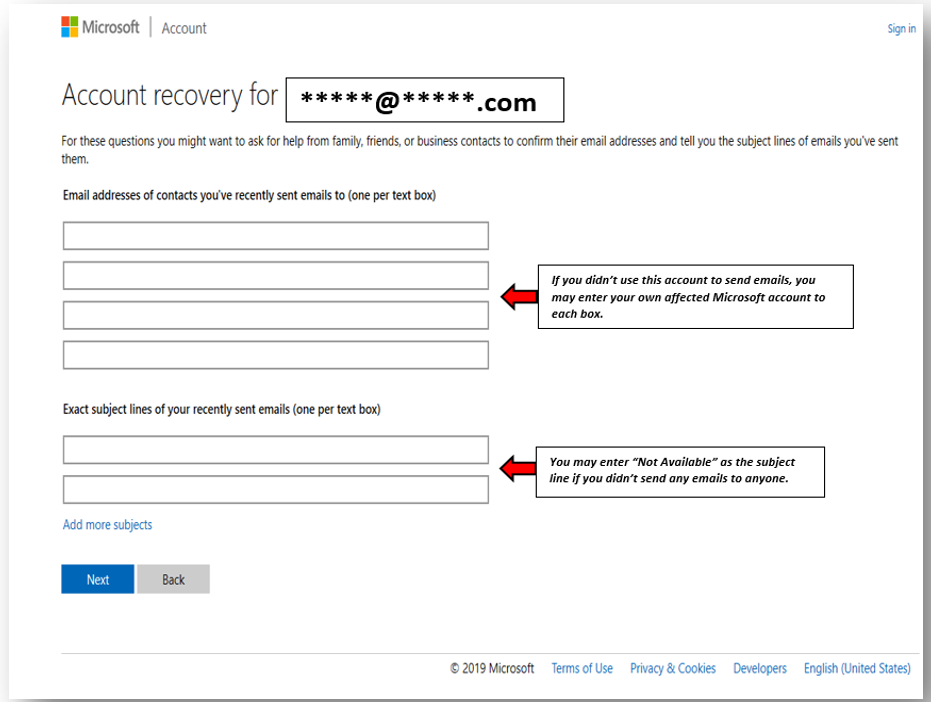 Recover Your Microsoft Account Using The Online Validation - Microsoft ...