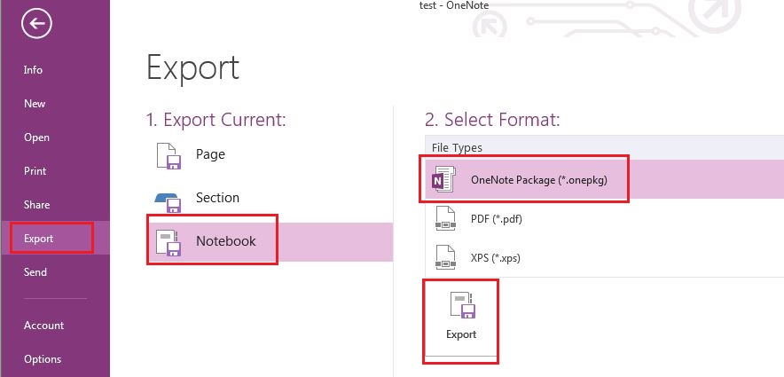 Copy onenote notebook to another account