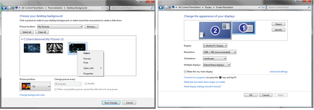Dual Monitor Wallpaper Setup Windows 7 Microsoft Community