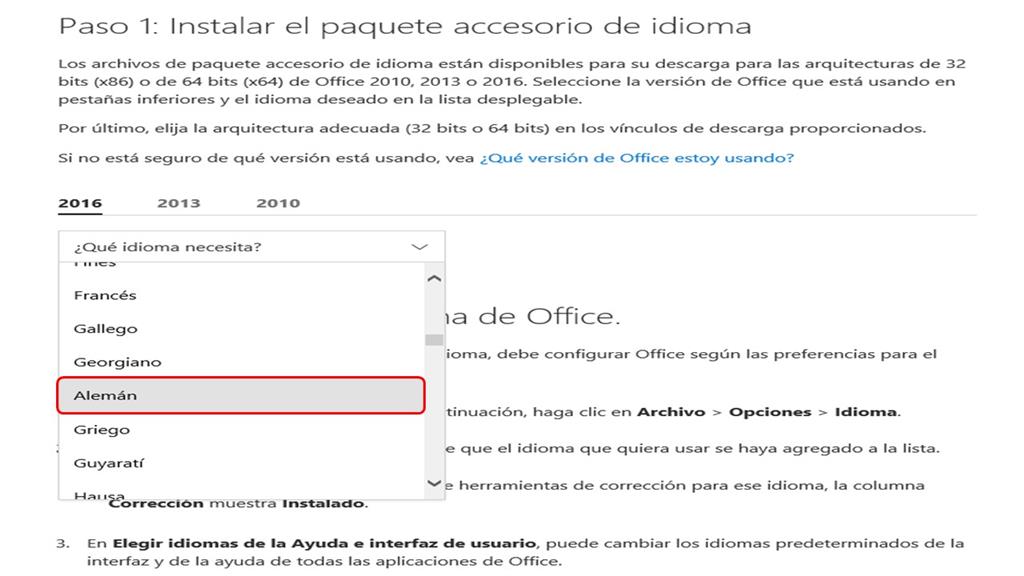 Office 2016 • Instalación paquete de idioma alemán - Microsoft Community