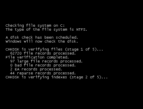 Checking file System on c. Ошибка NTFS file System. Картинка chkdsk. Ошибка файловой системы -2147416359.