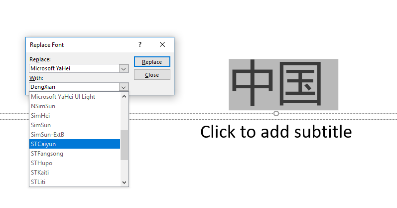 Powerpoint Replace Font With Doesn T List The Font Microsoft Community