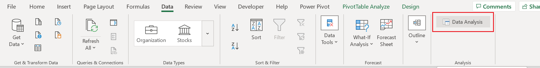 Analysis & Analysis Design missing from excel ribbon. - Microsoft Community