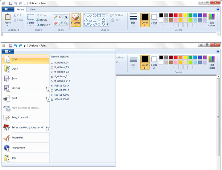 Paint windows 7. Интерфейс Paint Windows 7.