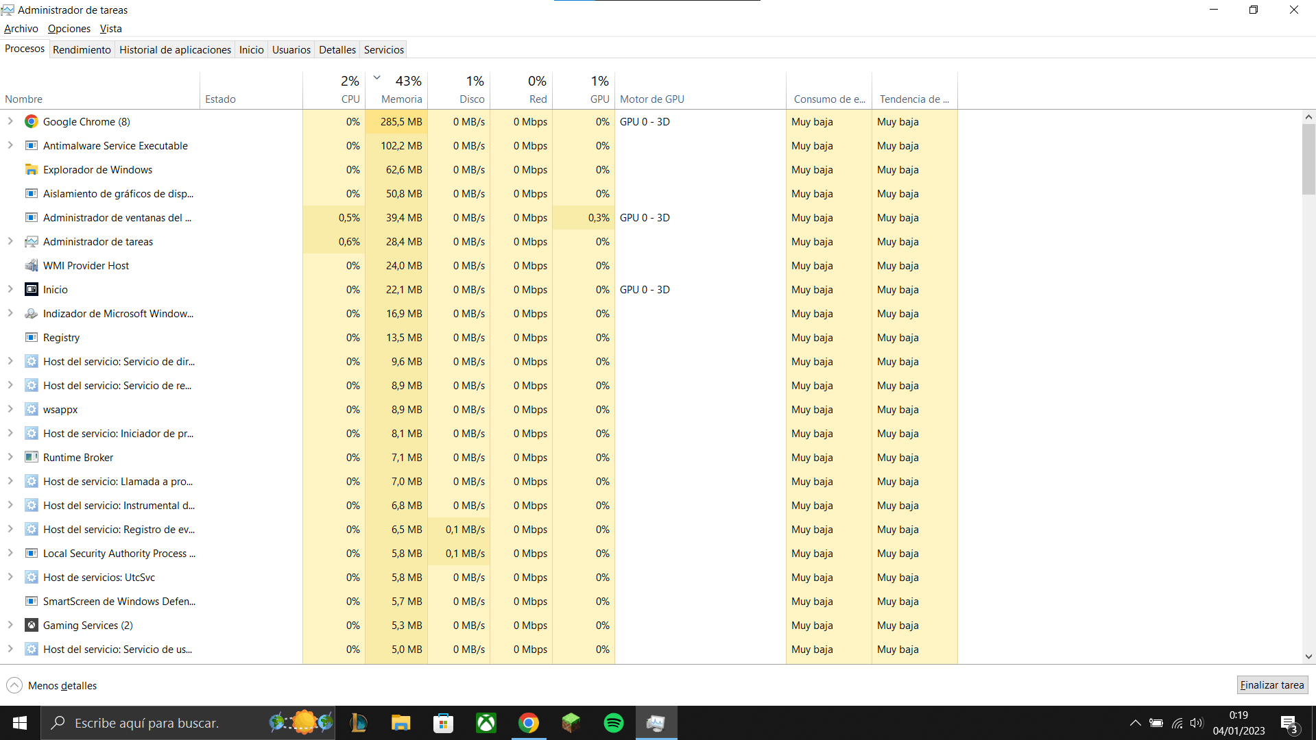 Mi pc dice que ocupa mas ram de la que esta usando. - Microsoft