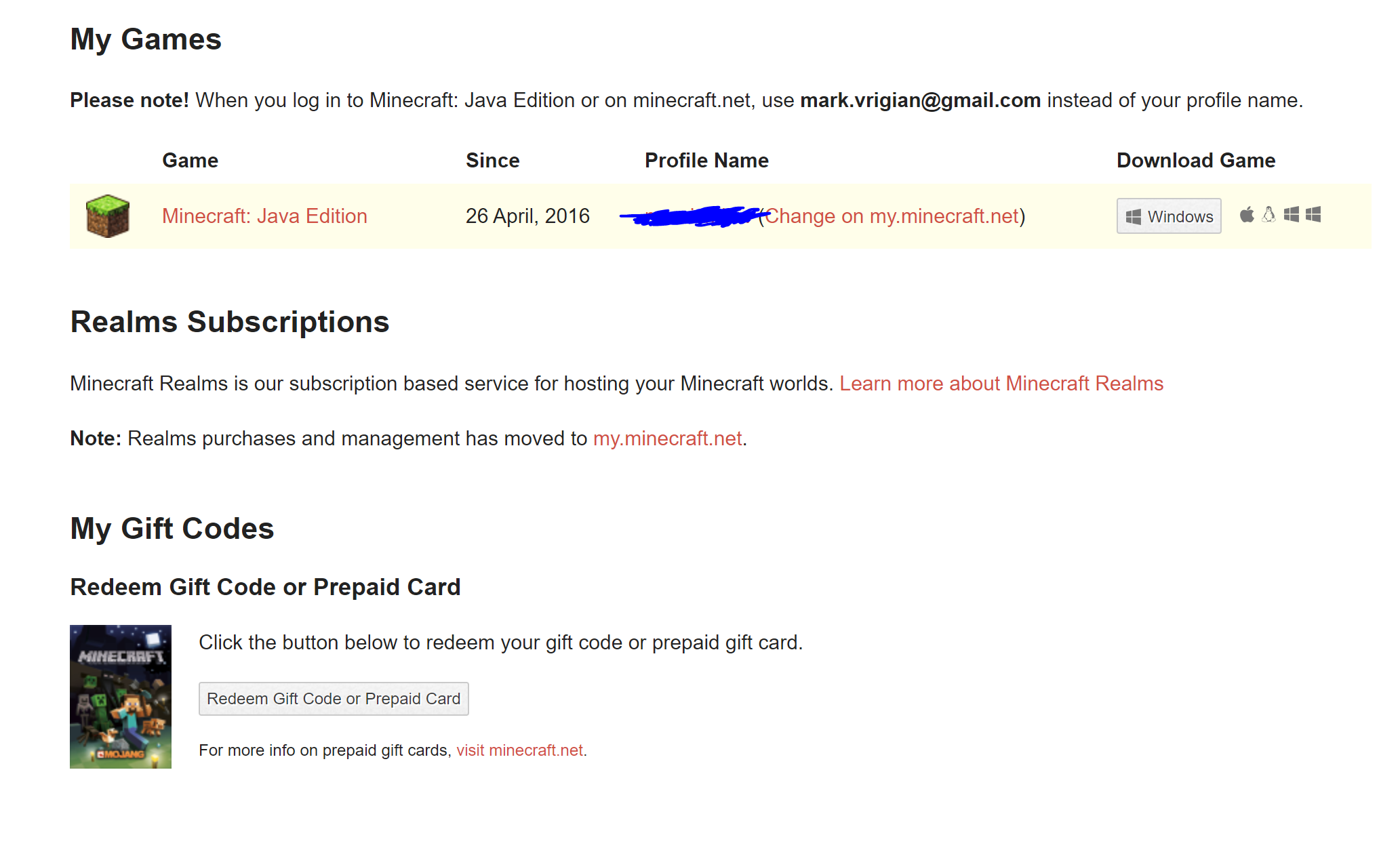 can you buy minecraft java with a microsoft gift card